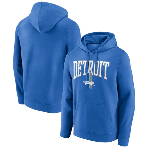 Men's Detroit Lions Blue Gridiron Classics Campus Standard Pullover Hoodie Men's Detroit Lions Blue Gridiron Classics Campus Standard Pullover Hoodie
